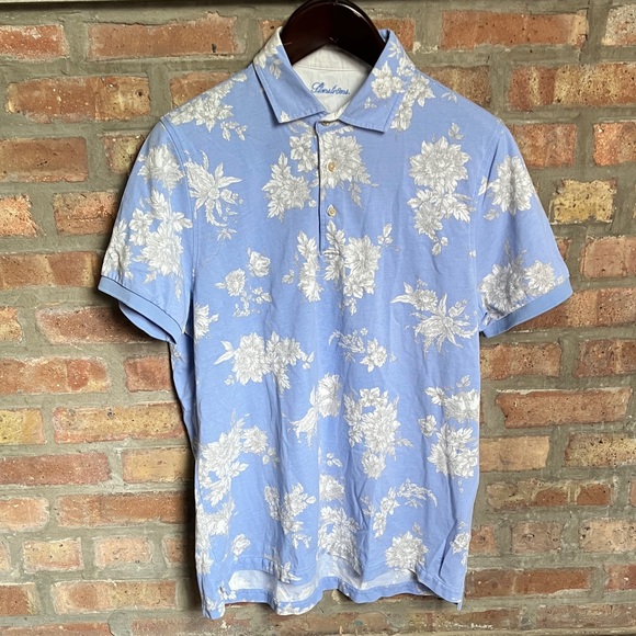 Stenstroms Other - Stenstroms blue floral polo shirt